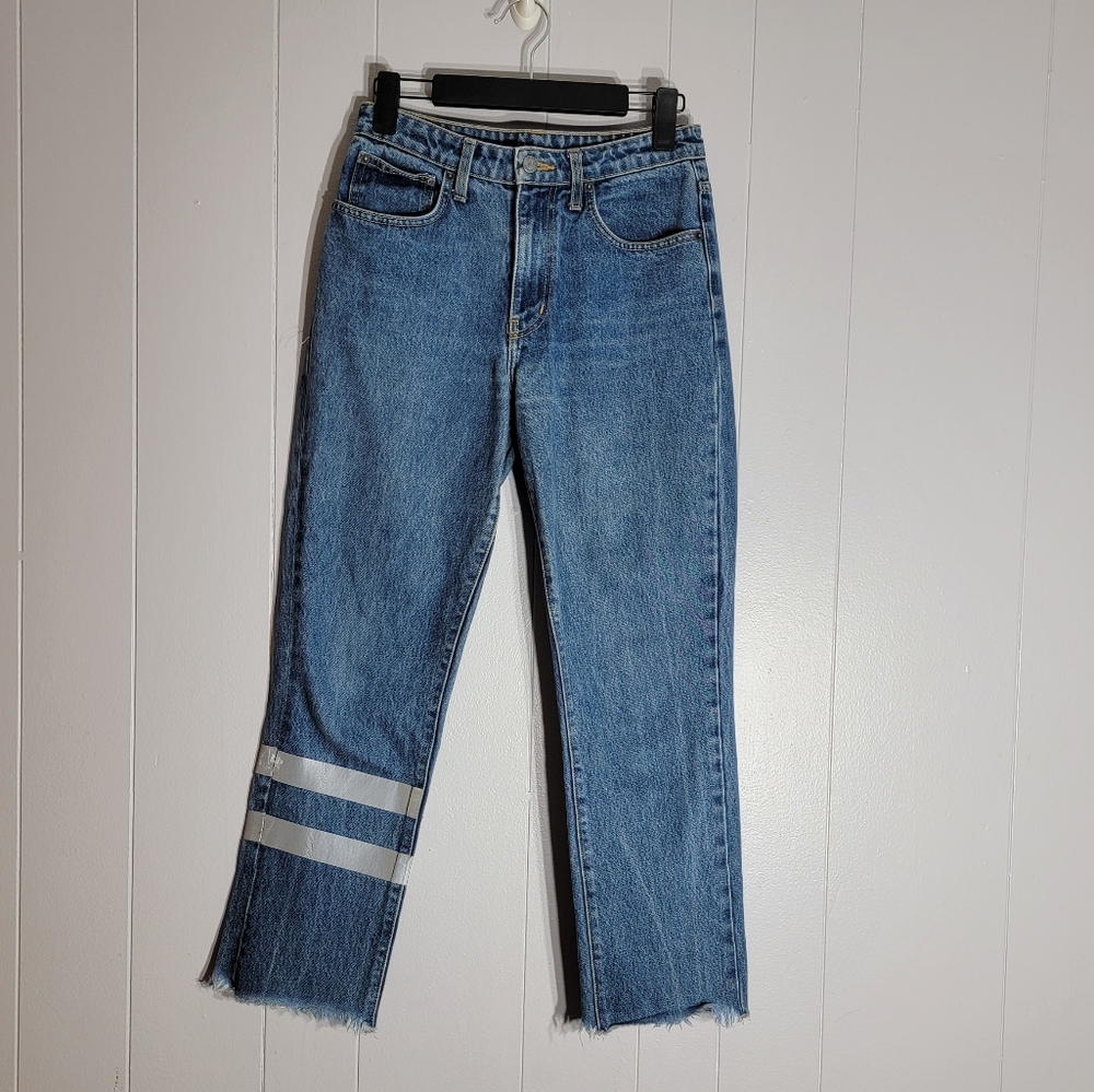 4 for $20 Carmar High Waist Cropped Raw Hem Reflective Strip Jeans Size 26